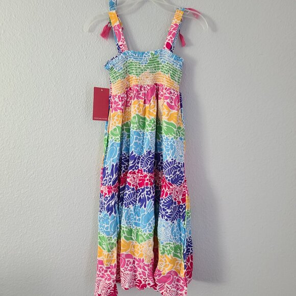 Vince Camuto NWT girls spaghetti strap multi colored long summer dress size 4 - Picture 3 of 10